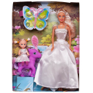 Игровой набор Кукла Defa Lucy в белом платье с куколкой-дочкой на пони, высота кукол 29 и 10 см