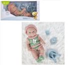Пупс JUNFA Pure Baby 30см в зеленых кофточке, шортиках, шапочке и носочках, с аксессуарами