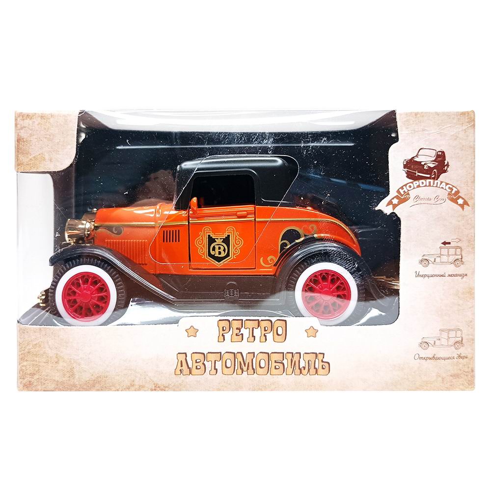 Машинка НОРДПЛАСТ Ретро-автомобиль кузов купе оранжевый Машинка НОРДПЛАСТ Ретро-автомобиль кузов купе оранжевый