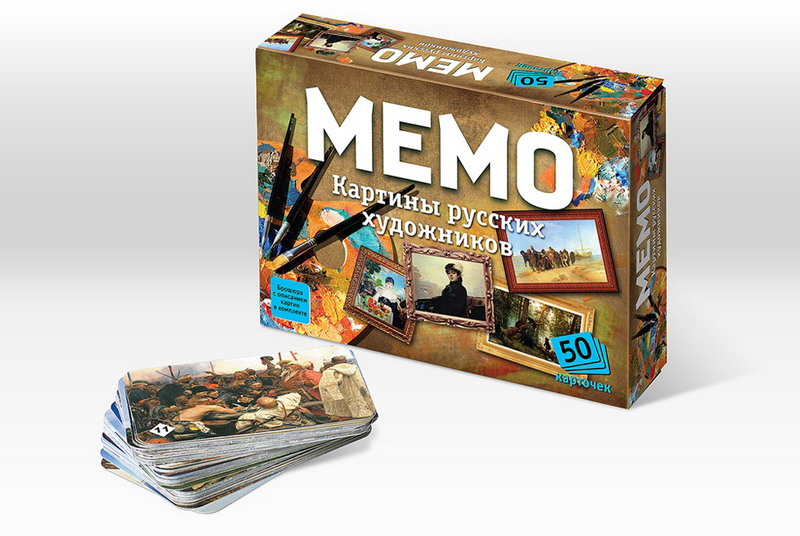 Настольная игра Нескучные игры Мемо Картины русских художников (50 карточек) Настольная игра Нескучные игры Мемо Картины русских художников (50 карточек)
