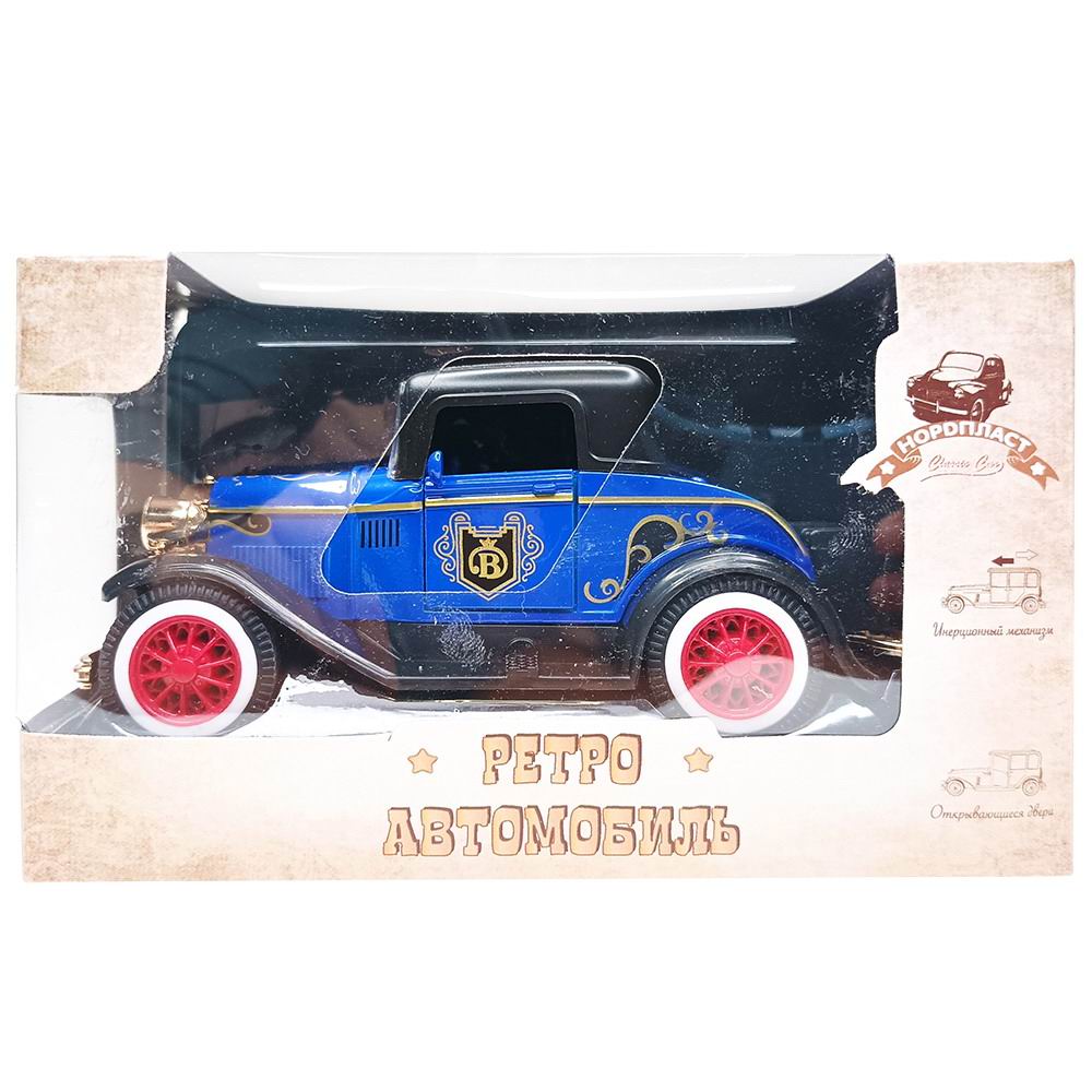 Машинка НОРДПЛАСТ Ретро-автомобиль кузов купе синий Машинка НОРДПЛАСТ Ретро-автомобиль кузов купе синий