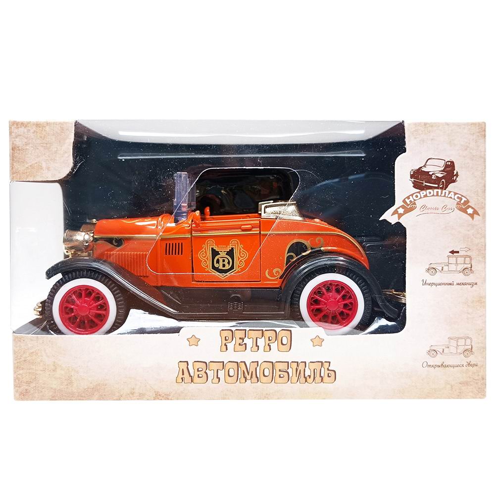 Машинка НОРДПЛАСТ Ретро-автомобиль кузов кабриолет оранжевый Машинка НОРДПЛАСТ Ретро-автомобиль кузов кабриолет оранжевый