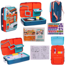 Набор для рисования Junfa Юный художник в чемоданчике-ранце, оранжево-голубой Набор для рисования Junfa Юный художник в чемоданчике-ранце, оранжево-голубой