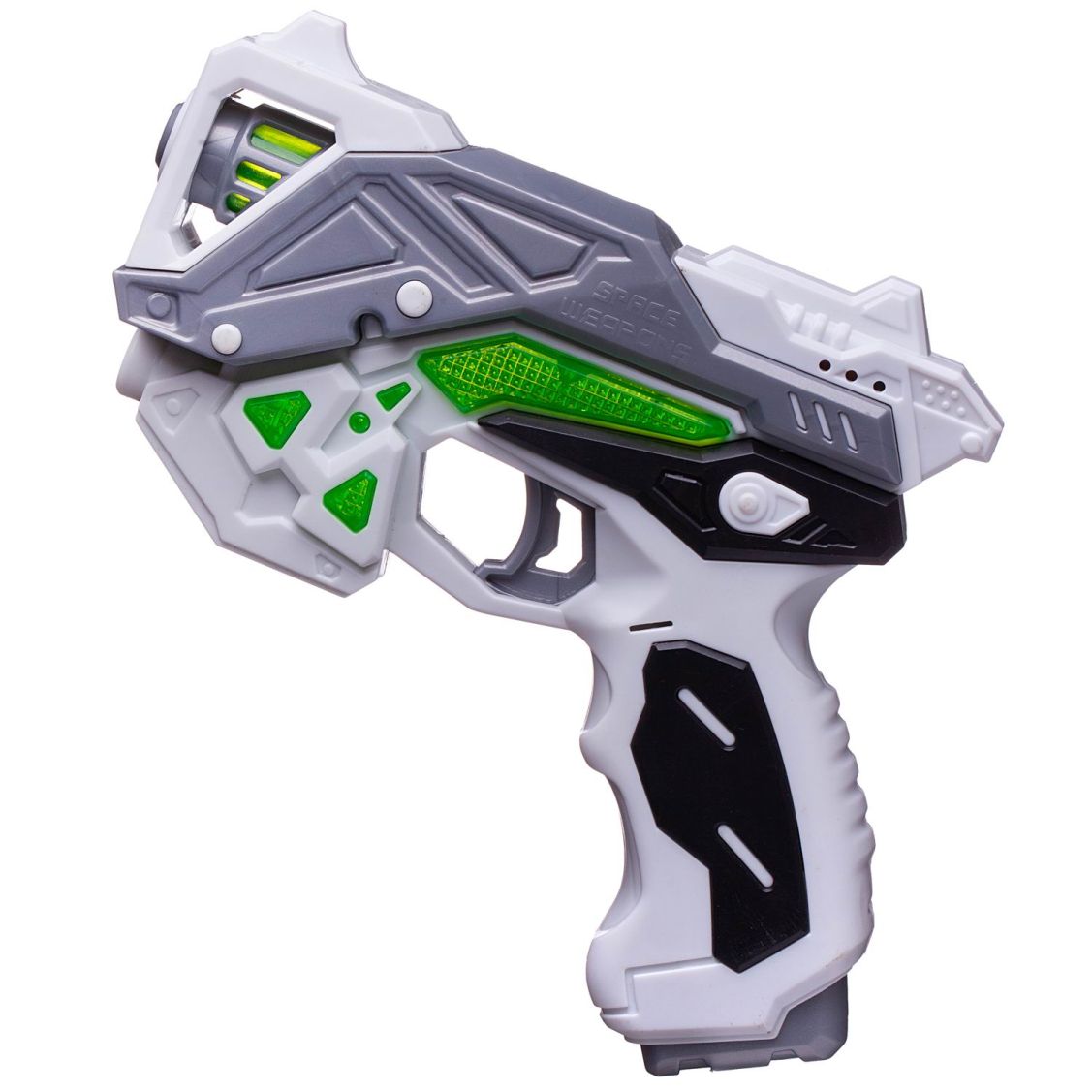 Бластер ABtoys Космобластер на батарейках, в коробке 19х5х16 см, бело-серо-зеленый Бластер ABtoys Космобластер на батарейках, в коробке 19х5х16 см, бело-серо-зеленый