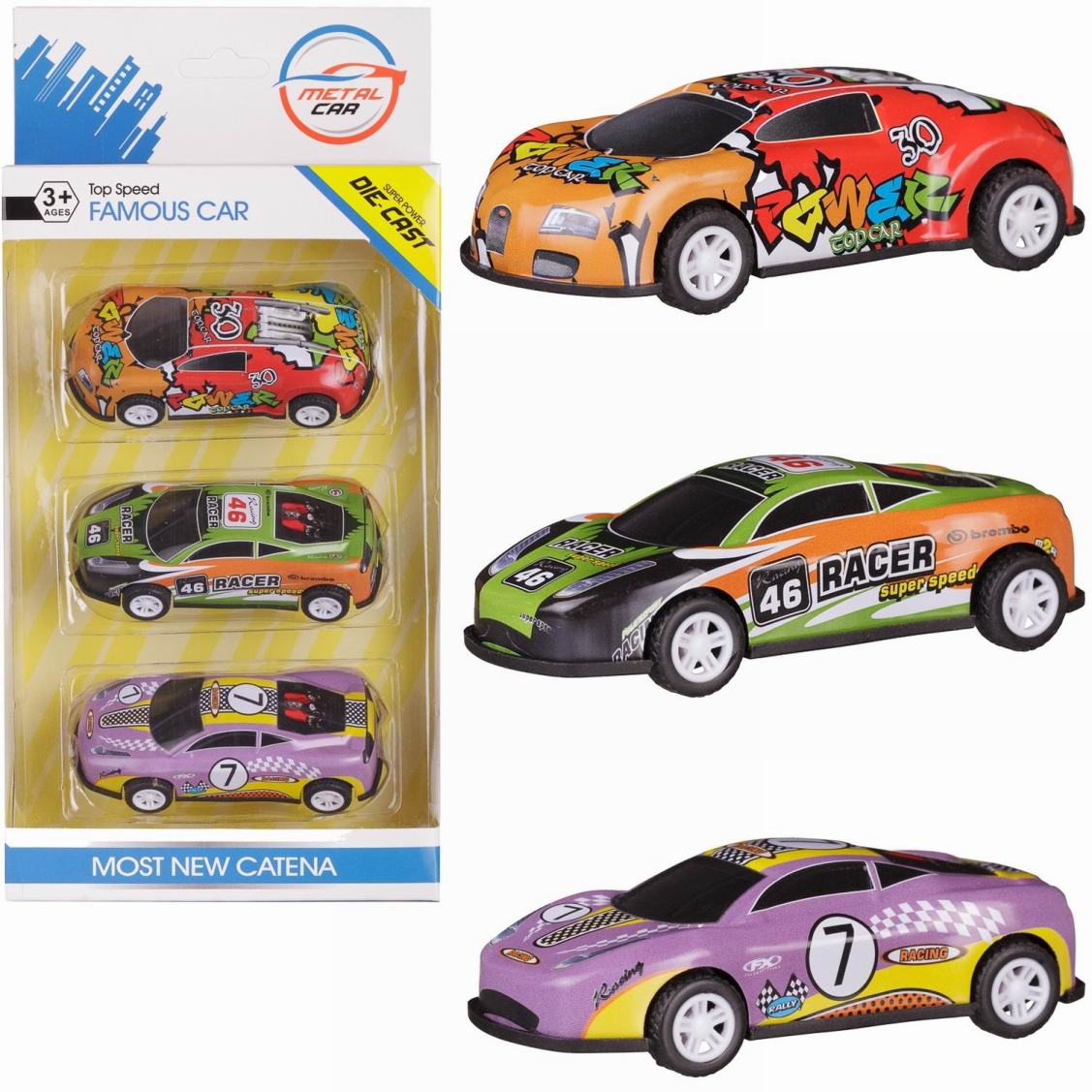 Junfa Машинки гоночные 3шт (с номерами 30,46,7) Junfa Машинки гоночные 3шт (с номерами 30,46,7)