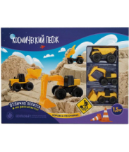 Игровой набор Космический песок Большая стройка с песочницей 1,5 кг Игровой набор Космический песок Большая стройка с песочницей 1,5 кг