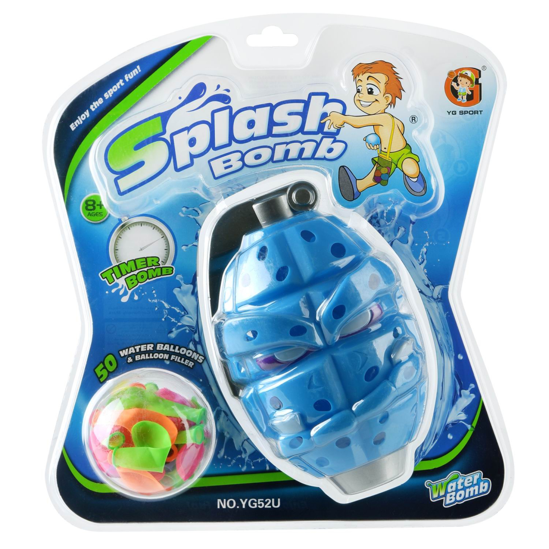 Игрушка заводная Junfa Синяя граната в наборе с 50 водяными бомбочками Игрушка заводная Junfa Синяя граната в наборе с 50 водяными бомбочками