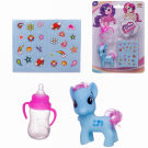 Игровой набор Abtoys Моя лошадка Пони-единорог голубая с бутылочкой-поильником и наклейкам СИМВОЛ ГОДА 2026 Игровой набор Abtoys Моя лошадка Пони-единорог голубая с бутылочкой-поильником и наклейкам СИМВОЛ ГОДА 2026