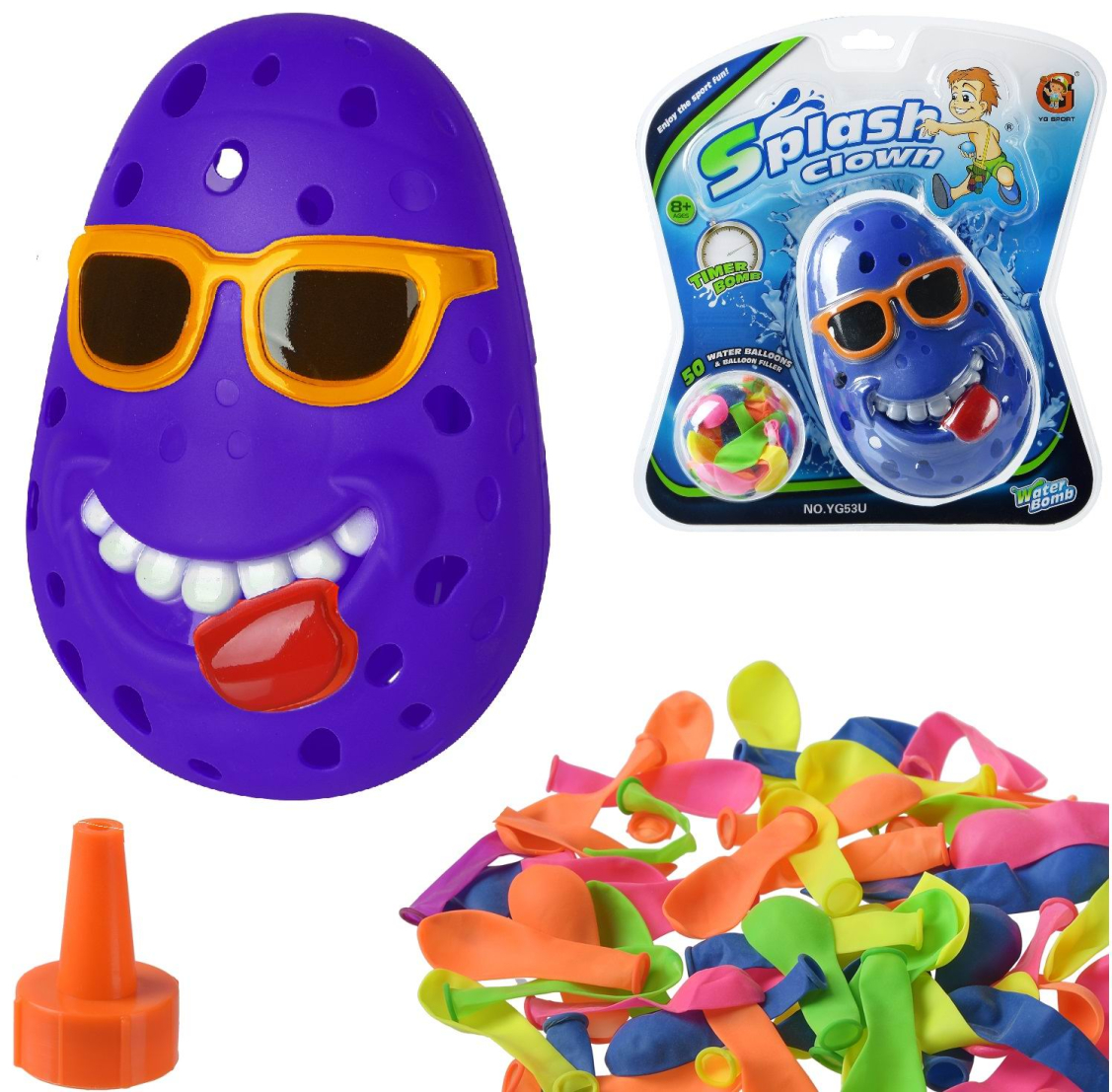 Игрушка заводная Junfa Озорная синяя картошка в наборе с 50 водяными бомбочками Игрушка заводная Junfa Озорная синяя картошка в наборе с 50 водяными бомбочками