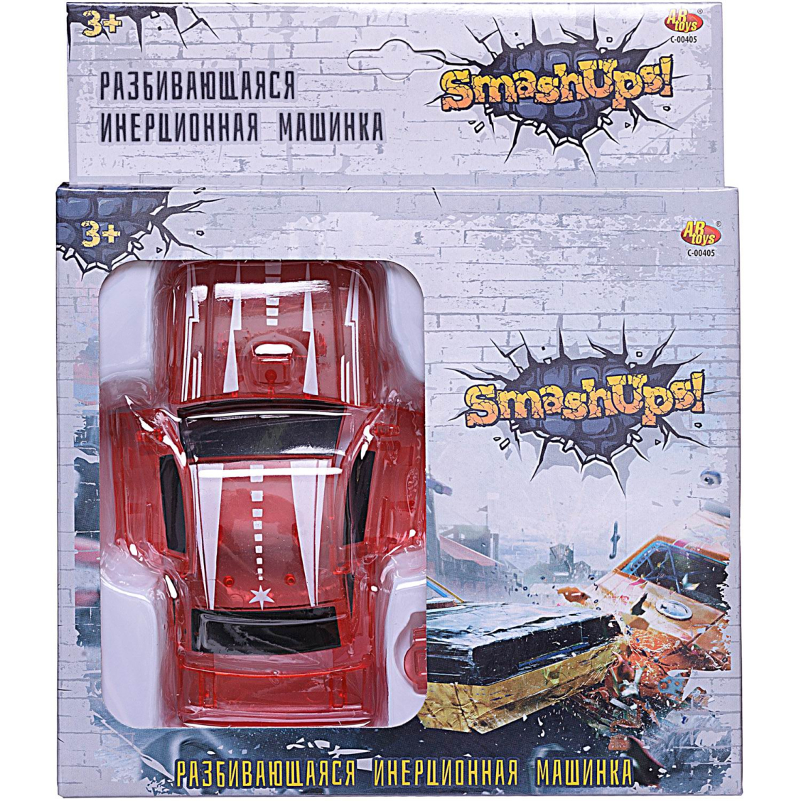 Машинка Abtoys разбивающаяся инерционная красная 1:32 Машинка Abtoys разбивающаяся инерционная красная 1:32