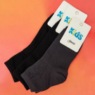 Набор детских носков 3 пары размер 18-20 черные 2 пары /серые 1 пара