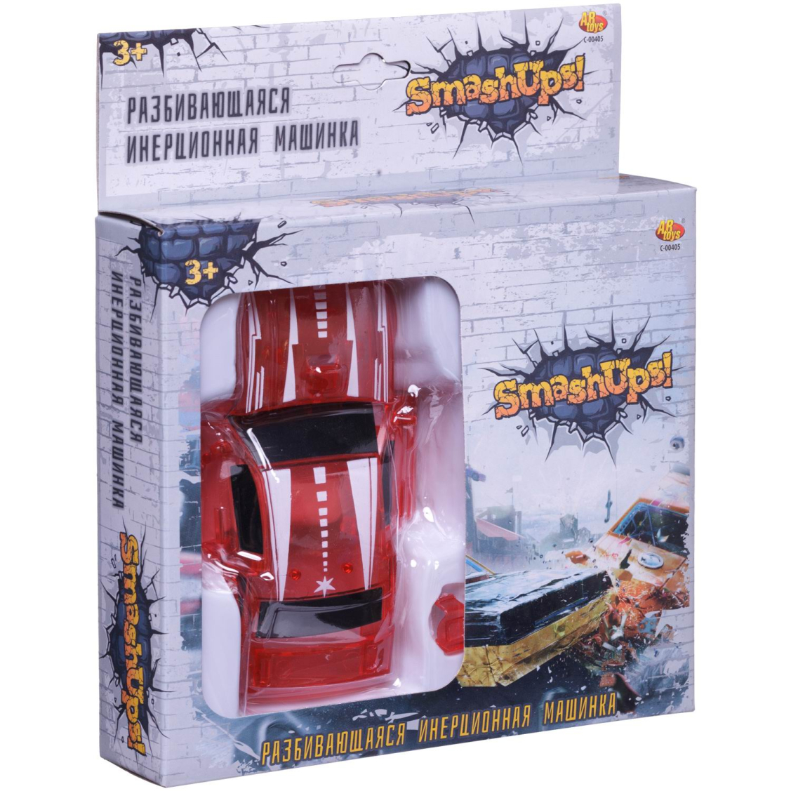 Машинка Abtoys разбивающаяся инерционная красная 1:32 Машинка Abtoys разбивающаяся инерционная красная 1:32