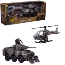 Игровой набор Abtoys Боевая сила Военная техника: танк, вертолет, 2 фигурки солдат Игровой набор Abtoys Боевая сила Военная техника: танк, вертолет, 2 фигурки солдат