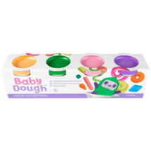 Тесто для лепки BabyDough 4 цвета (персиковый, нежно-розовый, зеленый, фиолетовый) №3 Тесто для лепки BabyDough 4 цвета (персиковый, нежно-розовый, зеленый, фиолетовый) №3
