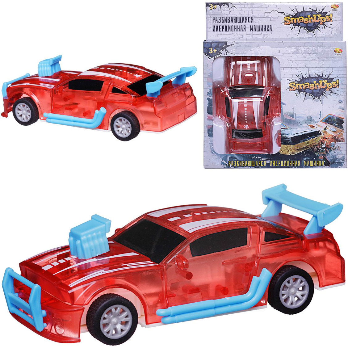 Машинка Abtoys разбивающаяся инерционная красная 1:32 Машинка Abtoys разбивающаяся инерционная красная 1:32