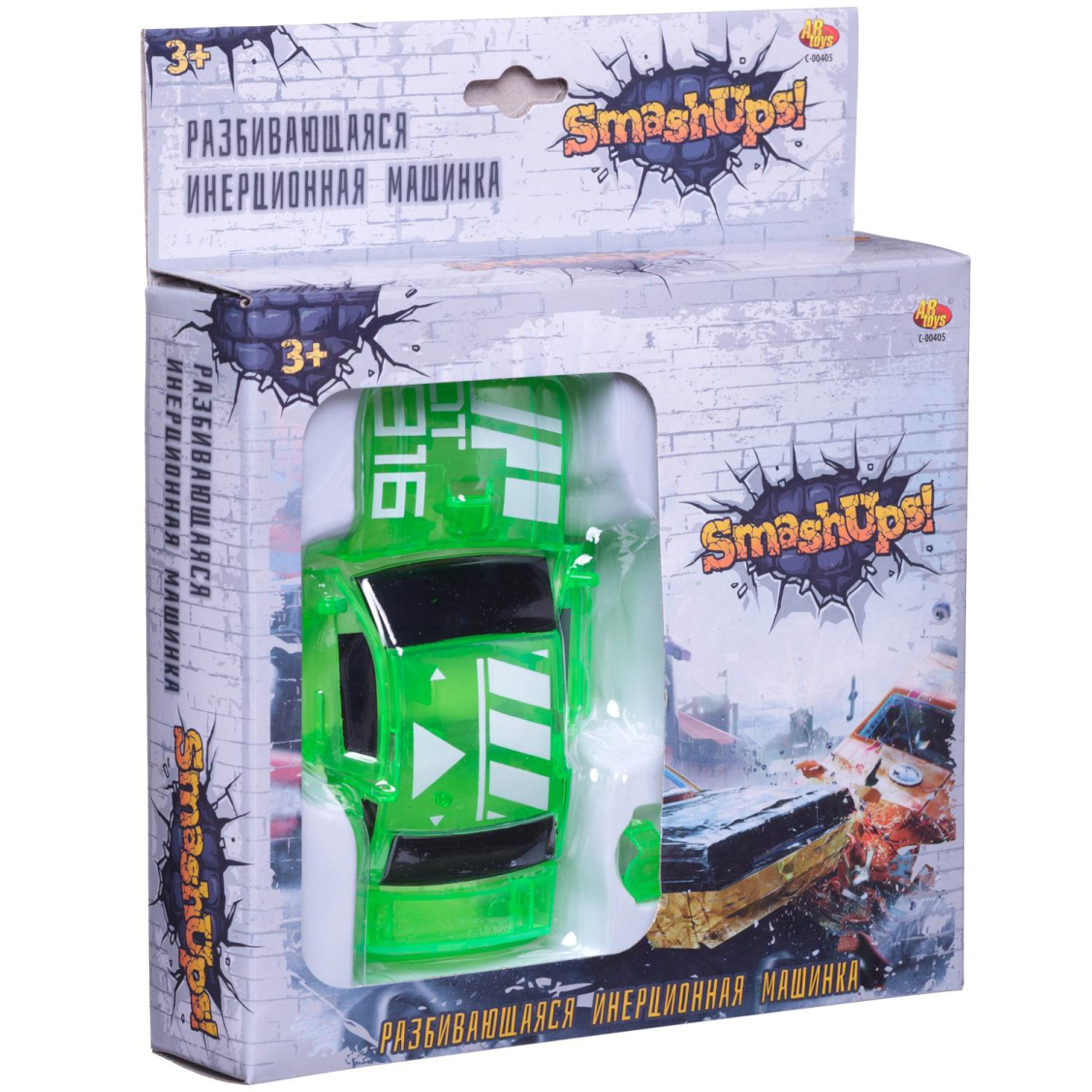 Машинка Abtoys разбивающаяся инерционная зеленая 1:32 Машинка Abtoys разбивающаяся инерционная зеленая 1:32