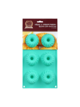 MARMITON Форма силиконовая Кексы с отверстием, 6 ячеек, 29,5*17*3,5 см, цвет в ассортименте MARMITON Форма силиконовая Кексы с отверстием, 6 ячеек, 29,5*17*3,5 см, цвет в ассортименте