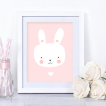 Интерьерный дизайнерский постер "Зефирный зайчонок" (размер А4) Интерьерный дизайнерский постер "Зефирный зайчонок" (размер А4)