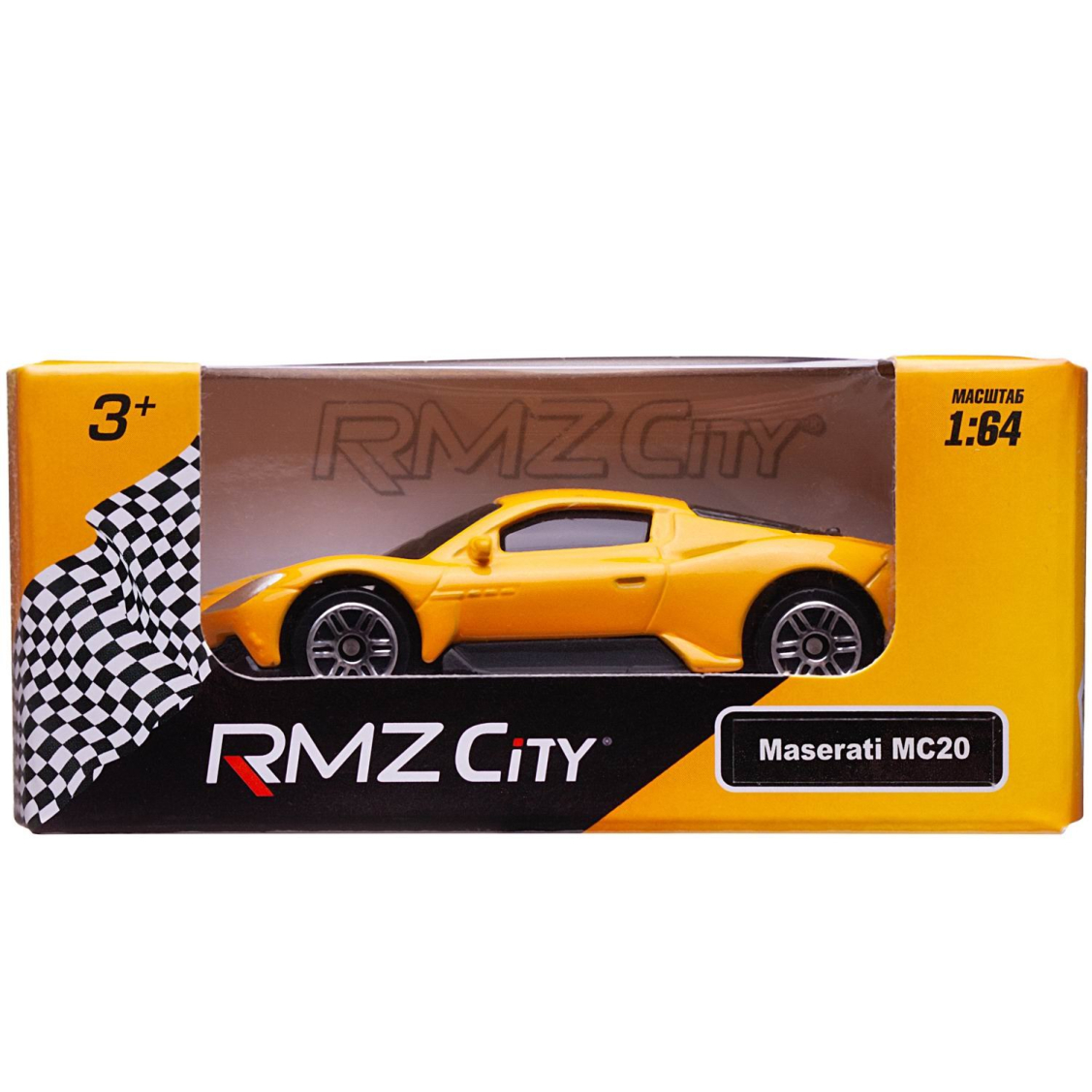 Машина металлическая RMZ City 1:64 Maserati MC 2020, без механизмов, желтый цвет Машина металлическая RMZ City 1:64 Maserati MC 2020, без механизмов, желтый цвет
