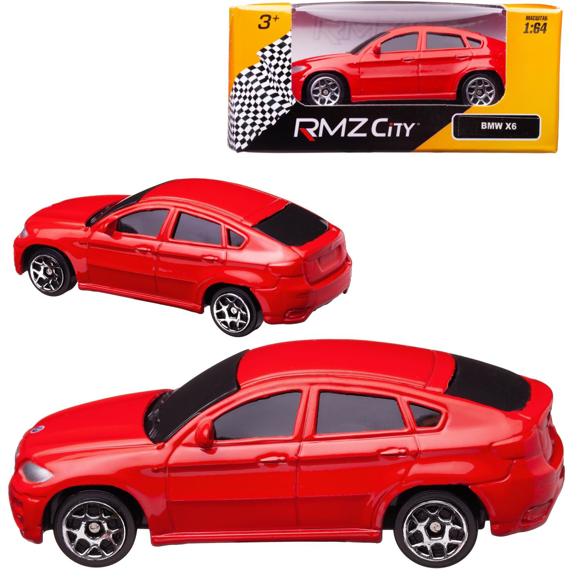 Машинка металлическая Uni-Fortune RMZ City 1:64 BMW X6, Цвет Красный Машинка металлическая Uni-Fortune RMZ City 1:64 BMW X6, Цвет Красный